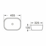 BA455MB - 455x325x135mm Matte Black Above Countertop Basin – alternate view