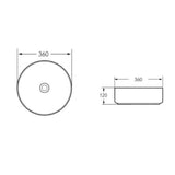 BA360MW - 360x360x120mm Matte White Above Countertop Basin – view 4