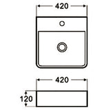Rosa Wall Hung / Above Counter Basin 420mm – alternate view