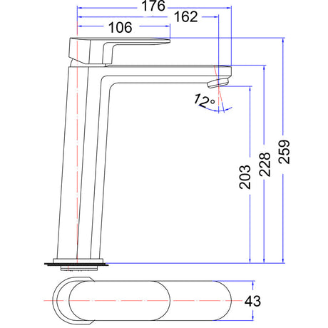 Cora Basin Mixer High Rise – detail view