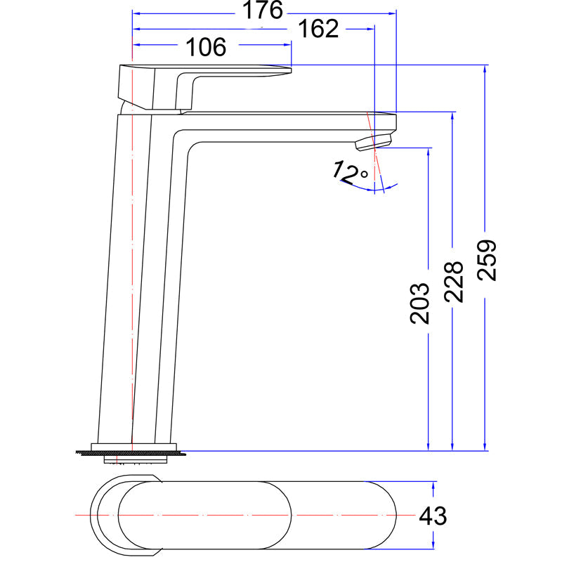 Cora Basin Mixer High Rise Lead Free – detail view
