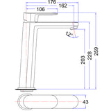 Cora Basin Mixer High Rise Lead Free – detail view