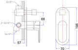Cora Wall Mixer Diverter – detail view