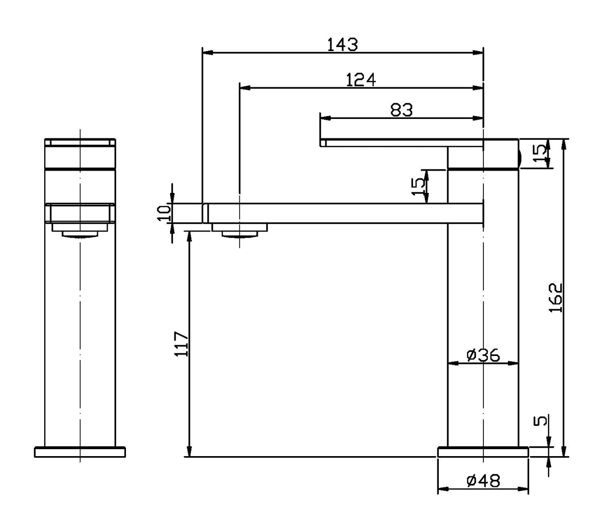 Ruki Basin Mixer Lead Free – alternate view