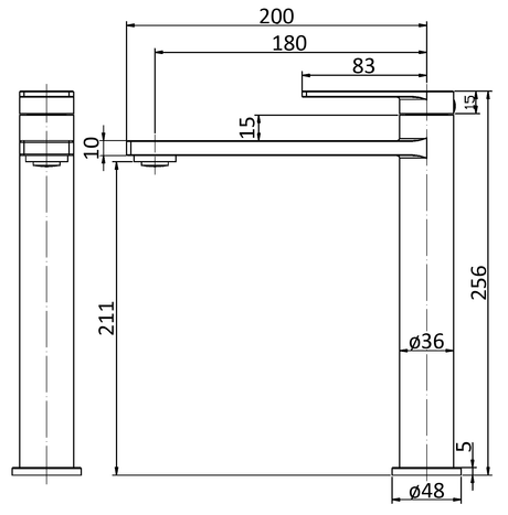 Ruki Basin Mixer High Rise Lead Free – view 6