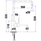 Otus Sink Mixer Squareneck Lead Free – detail view