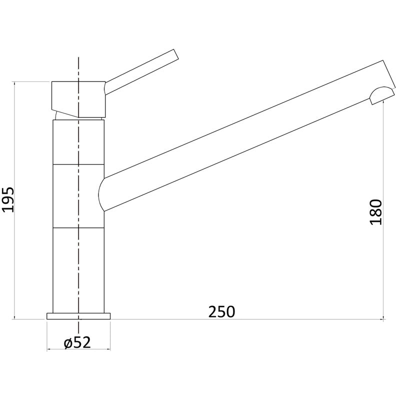 Otus Pin Handle Sink Mixer Lead Free – alternate view