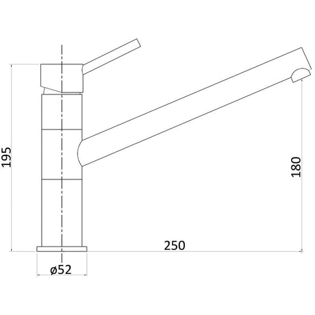 Otus Pin Handle Sink Mixer Lead Free – alternate view