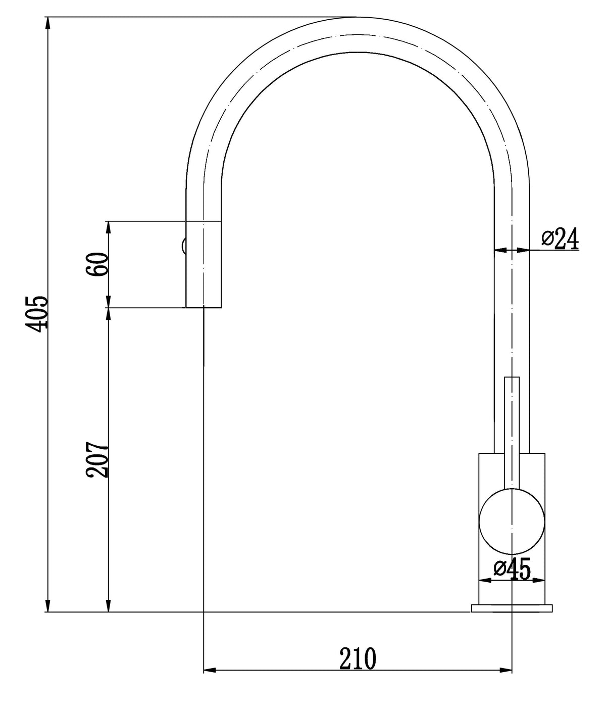 Otus New Pull Out Sink Mixer Lead Free – view 6