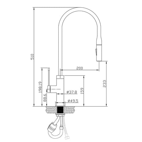 Aziz Sink Mixer Pull-out – view 5