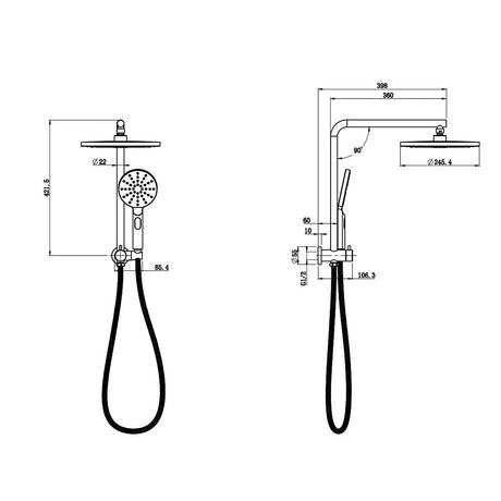 Regal Shower Set Mini Multifunction 250mm – detail view