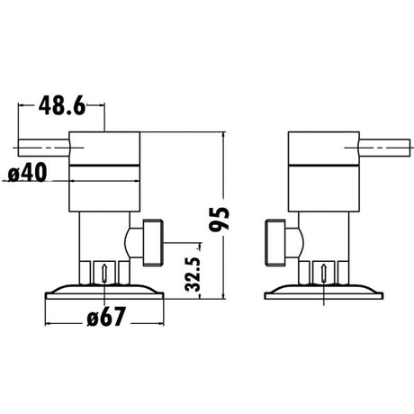 Pjk Washing Machine Stops 1/4 Turn Lead Free – alternate view