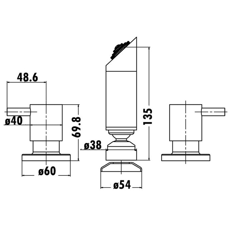 Shower Tap Set Chrome - 230x180x80mm – alternate view