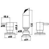 Shower Tap Set Chrome - 230x180x80mm – alternate view