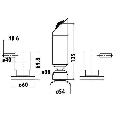 Shower Tap Set Chrome - 230x180x80mm – alternate view