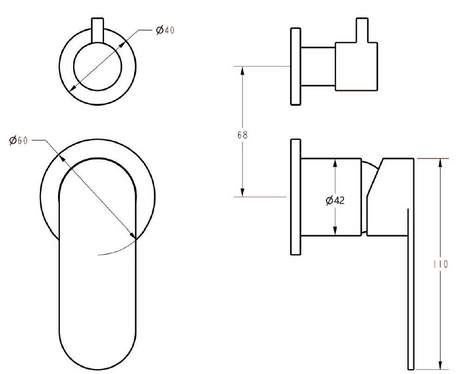 Sora SS Wall Diverter Mixer Trim Kits – view 6