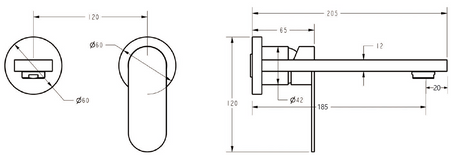 Sora SS Wall Basin Mixer Trim Kits With Separate Back Plate – view 5