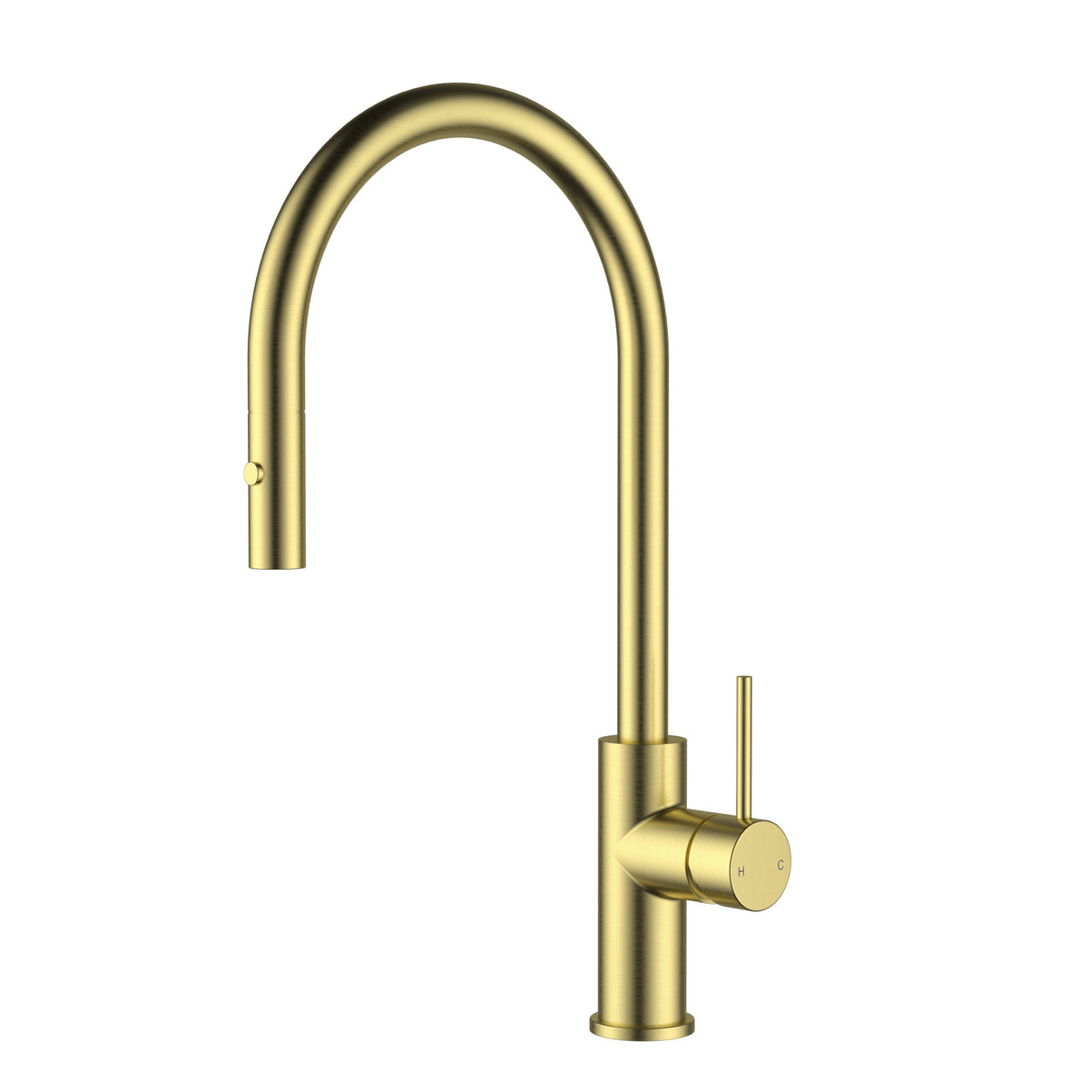 Otus Slimline SS Gooseneck Pull-Out Sink Mixer In Brushed ss304 – detail view