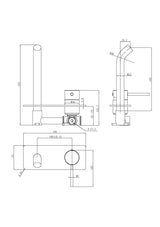 Otus Slimline SS304 Wall Basin Mixer Basin Body – alternate view