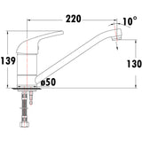 Ruby II Swivel Sink Mixer Lead Free – alternate view