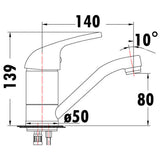 Ruby II Swivel Basin Mixer Lead Free – alternate view