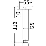 Square Shower Arm Vertical 100mm – alternate view