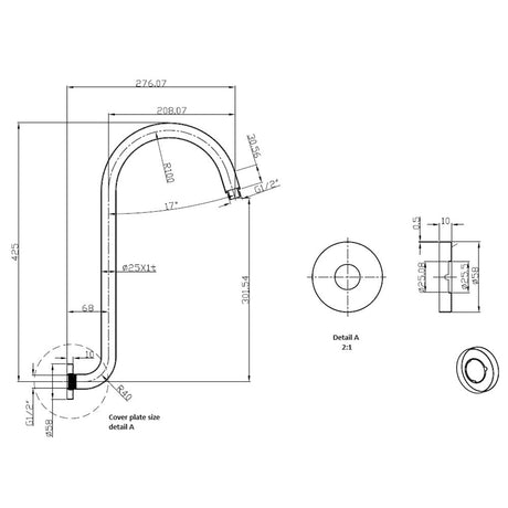 Clasico Gooseneck Shower Arm – view 5