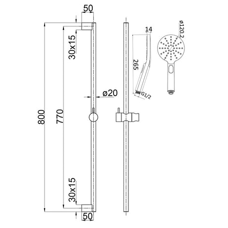 Cora Rail Shower – view 8