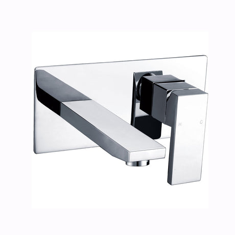 Rosa Rectangle Handle Wall Basin Mixer Lead Free
