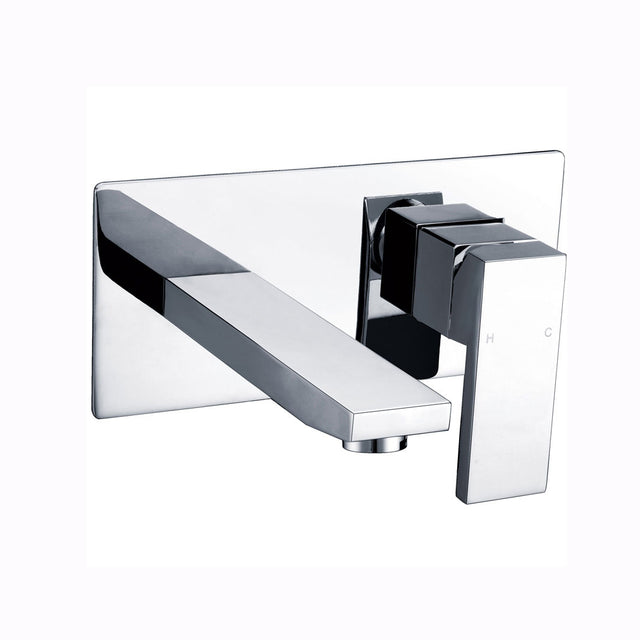 Rosa Rectangle Handle Wall Basin Mixer Lead Free