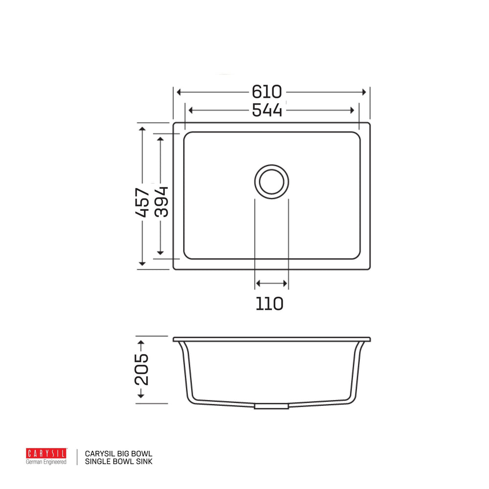 Carysil Big Bowl - 610 x 457 x 205mm