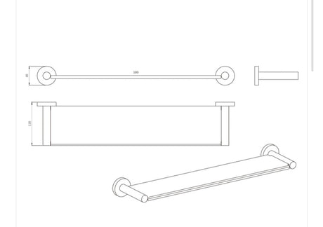 Amoza Shower Shelf Stainless Steel - 500mm