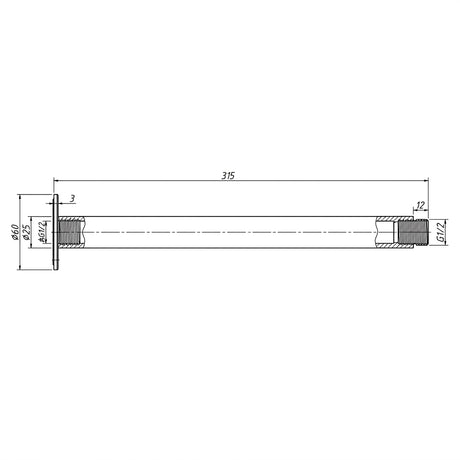 Amoza 300mm Shower Ceiling Arm