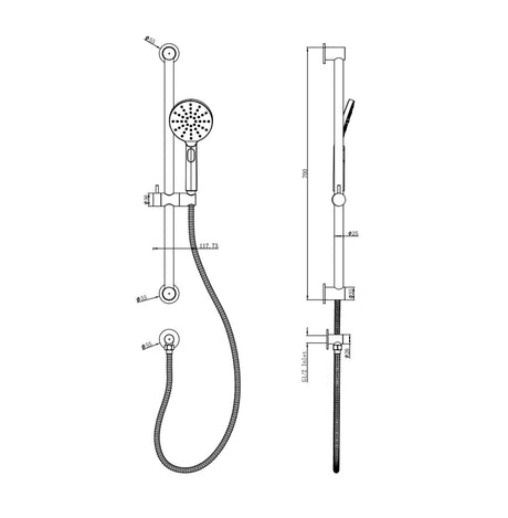 Linsol Sophia Sliding Rail Shower with 3 Function Handpiece