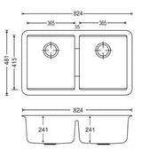 Carysil Nera Undermount - 824 x 481 x 241mm