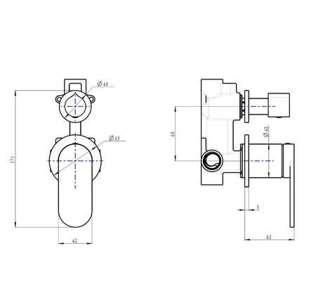 Linsol Capo Wall Diverter Mixer Small Plate