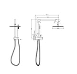 Linsol Sofia 200mm Shower Head on Half rail - Microphone Slim Handshower