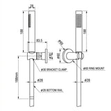Amoza Microphone Hand Shower on Wall Bracket
