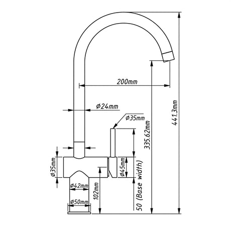 Amoza Gooseneck Sink Mixer