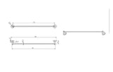 Linsol Lux S2 800mm Single Towel Rail