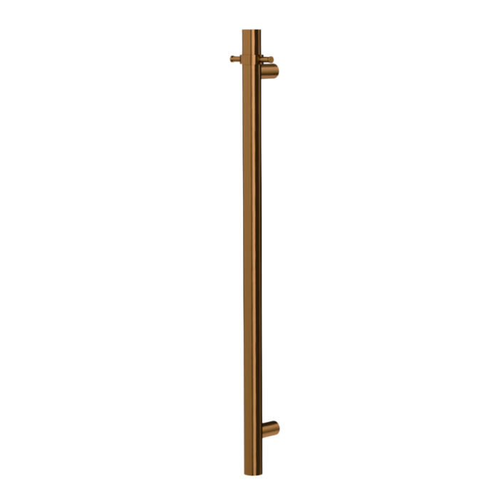 Linsol Allegra 12V Round Bar Vertical Heated Towel Rail with T-Bar