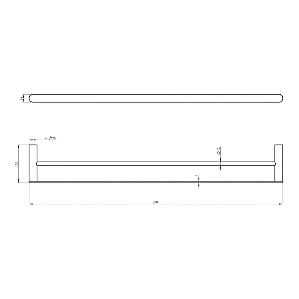 Linsol Circle 600mm Double Towel Rail