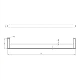 Linsol Circle 600mm Double Towel Rail