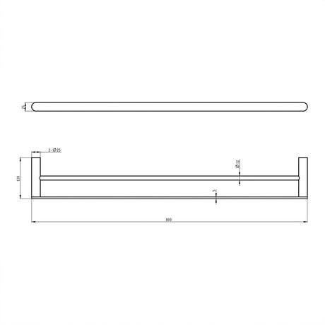 Linsol Circle 600mm Double Towel Rail