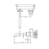 Amoza Wall Basin/Bath Mixer 180mm Spout