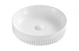 Half Flute - 415x415x125mm Glosse White Above Countertop Basin