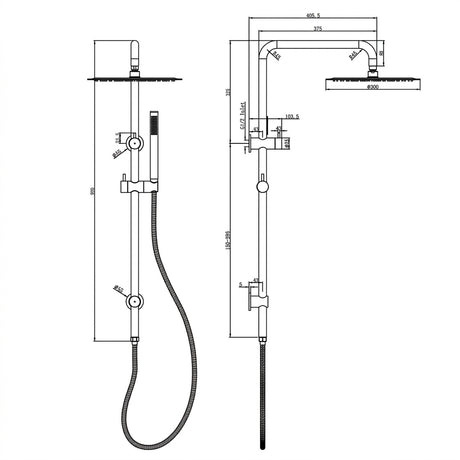 Linsol Sofia Shower Combination 300mm - 3 function