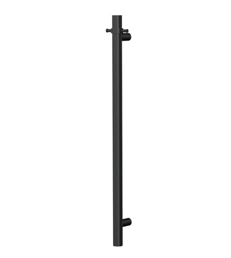 Linsol Allegra 12V Round Bar Vertical Heated Towel Rail with T-Bar
