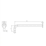 Linsol Sophia Round Horizontal Wall Arm 400mm