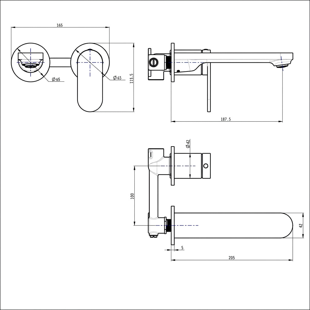 Linsol Wall Basin / Bath Mixer Small Plate